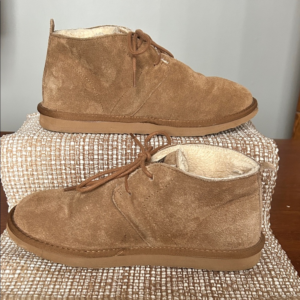 PAWZ BY BEARPAW Women’s Tan Suede Ankle Booties 10